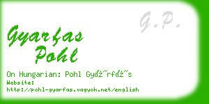 gyarfas pohl business card